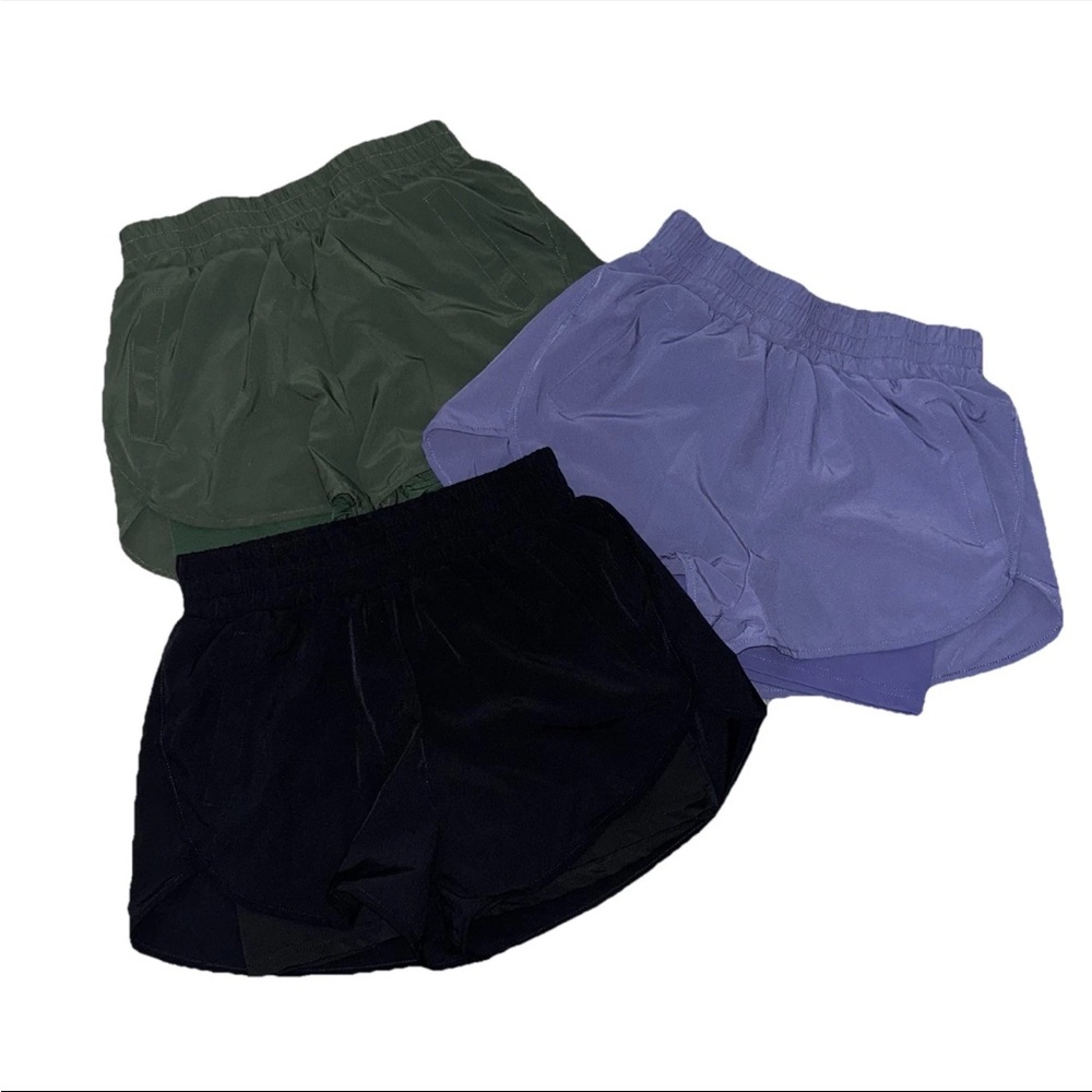 Running Shorts Women’s Set Of 3 Size M Blue Black Green